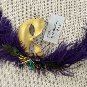 Gold and Purple Feather Mask